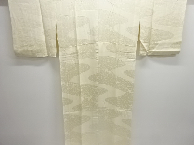 JAPANESE KIMONO / HITOE JUBAN / WOVEN STREAM WATER & KIKU 